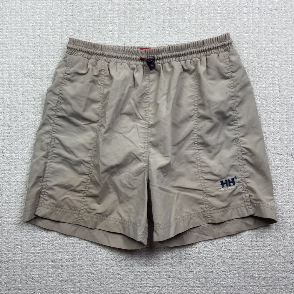 Helly Hansen Swim Trunks Mens Small Beige / Sand Elastic Waist Mesh Lined
